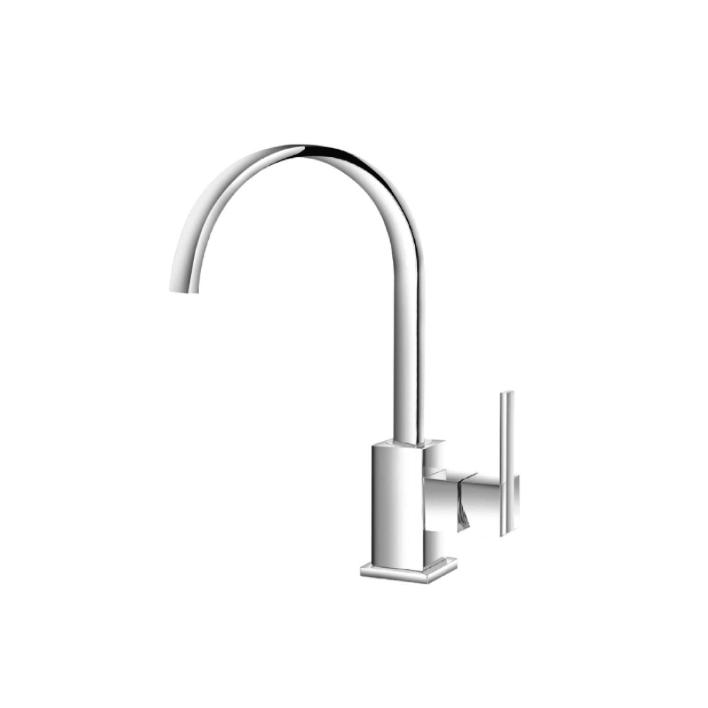 Single Hole Bathroom Faucet - With Swivel Spout | Chrome