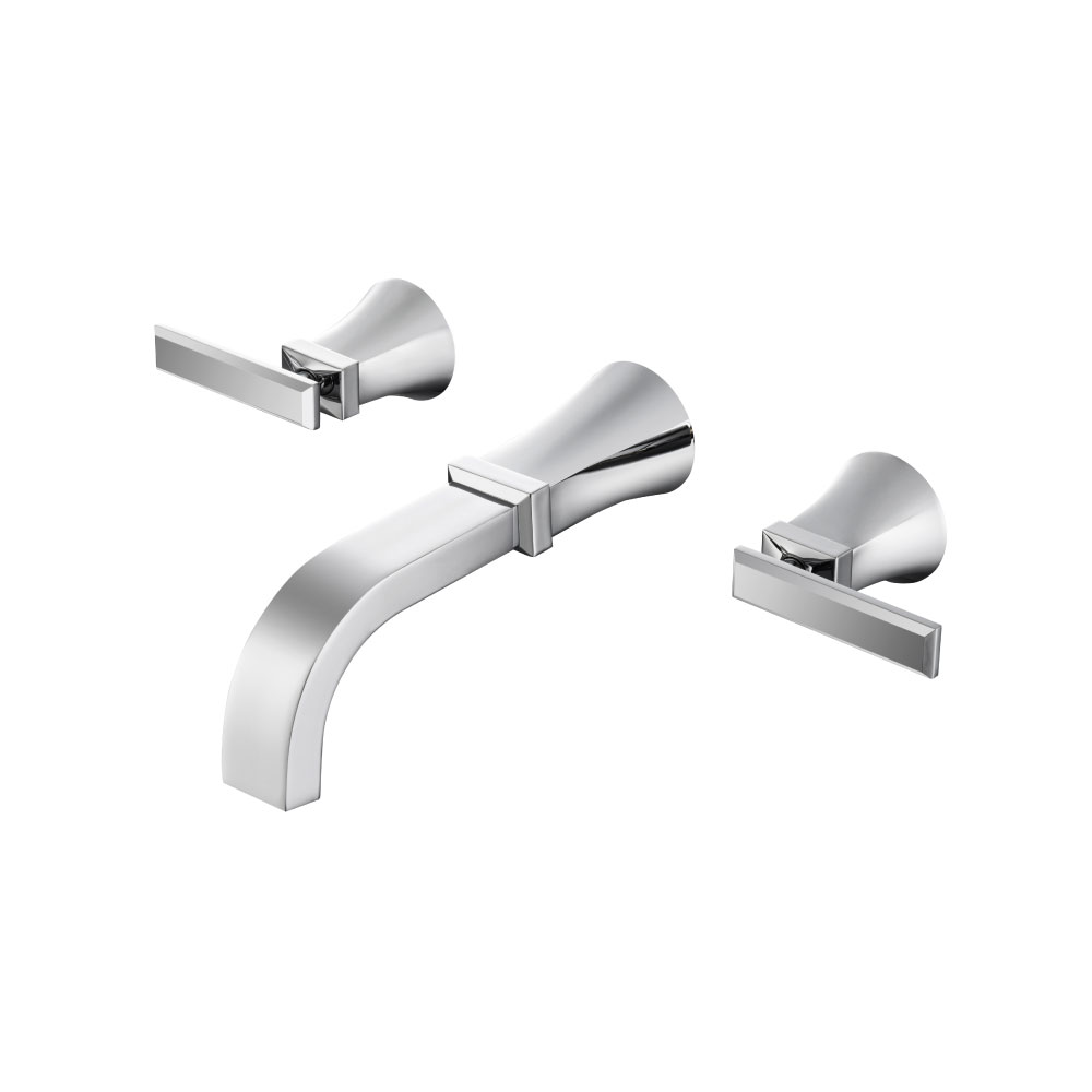 Two Handle Wall Mounted Tub Filler | Chrome