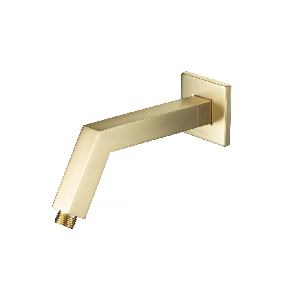 Square Shower Arm With Flange - 7" - With Flange | Satin Brass PVD