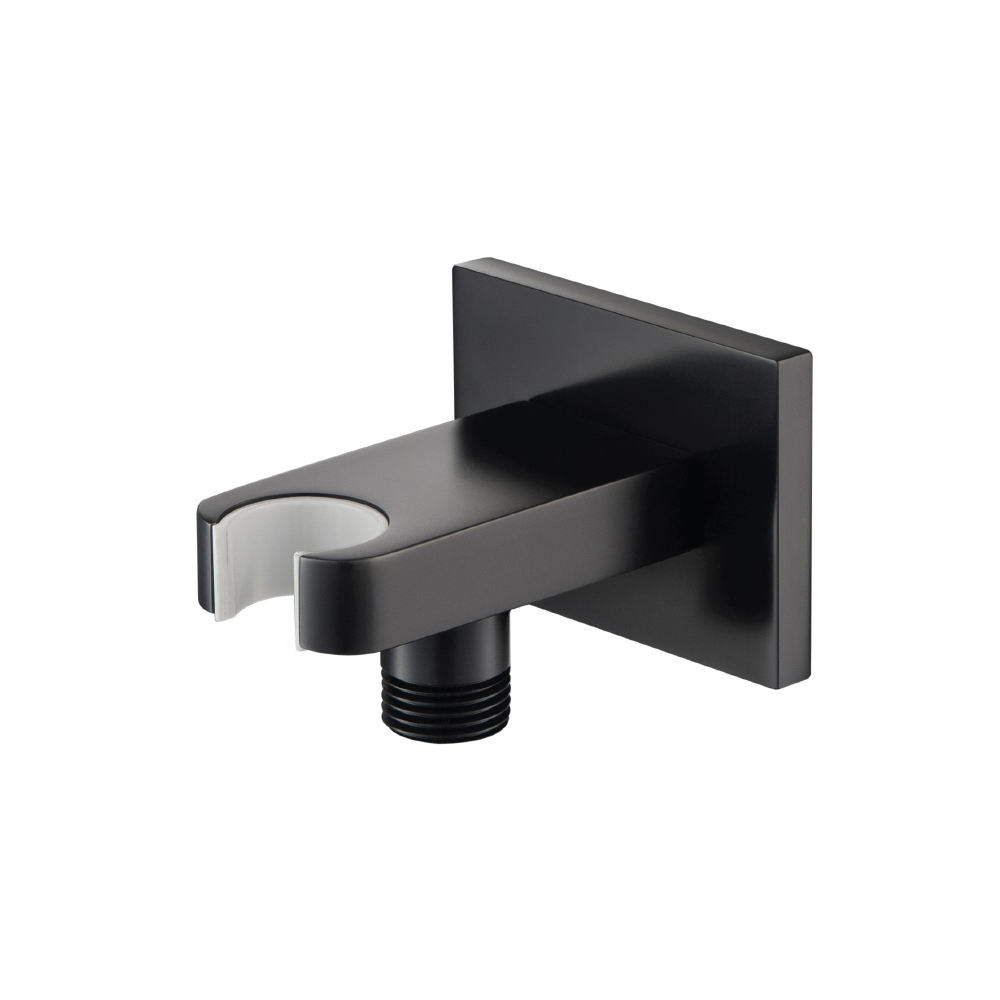 Wall Elbow With Holder Combo | Matte Black