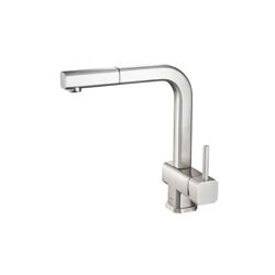 Cito - Dual Spray Polished Steel Kitchen Faucet With Pull Out