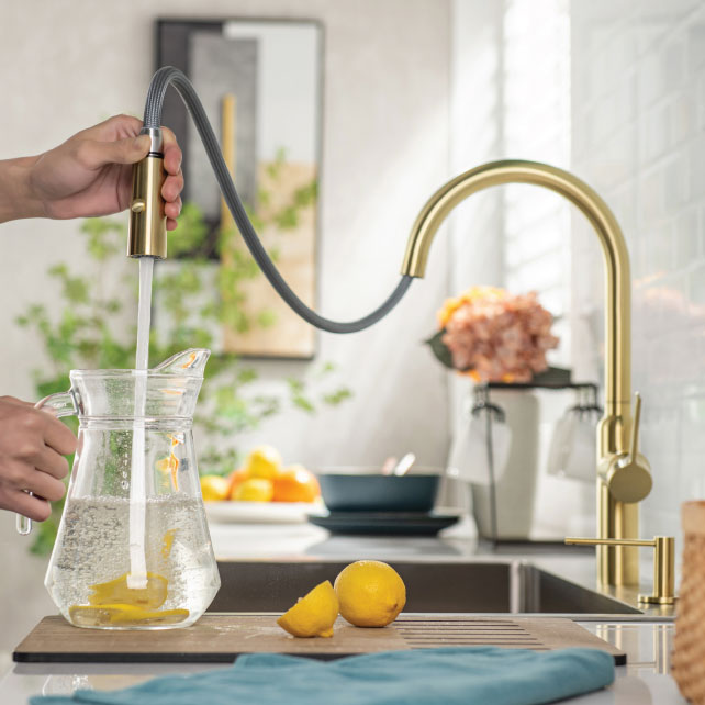 gold kitchen faucet