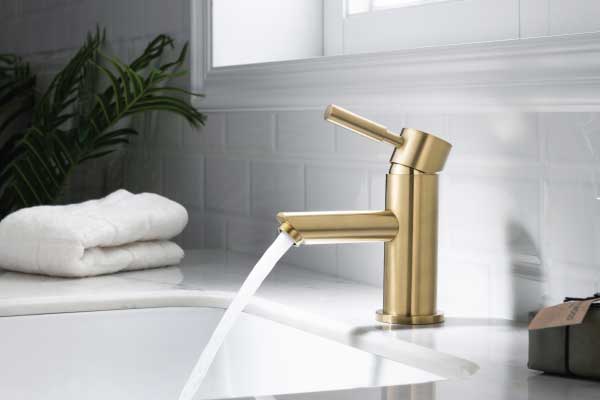 satin brass sink faucet