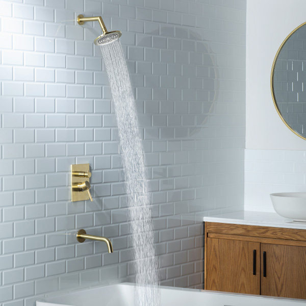 gold tub shower faucet