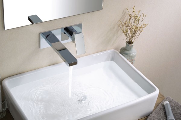 wall mount faucet with back plate