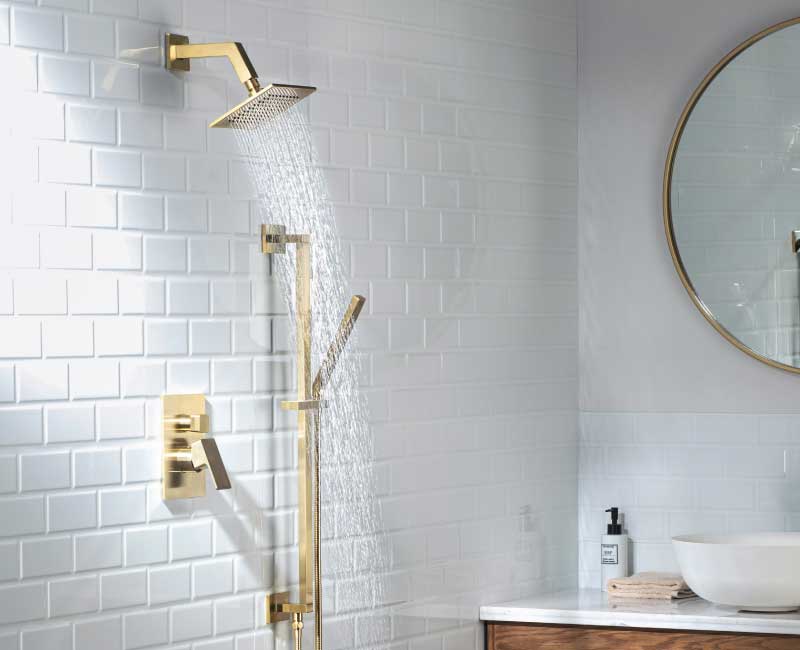modern chrome shower set