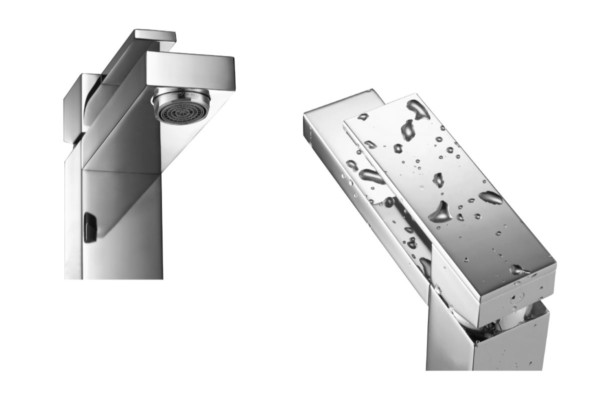 chrome square faucet