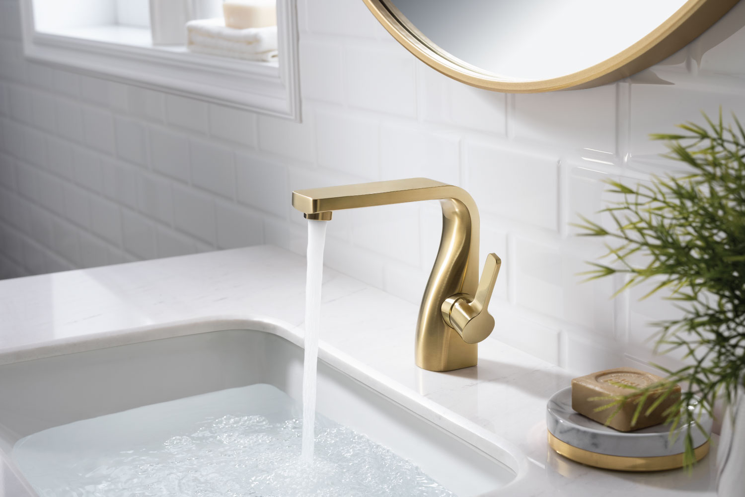 satin brass single hole faucet