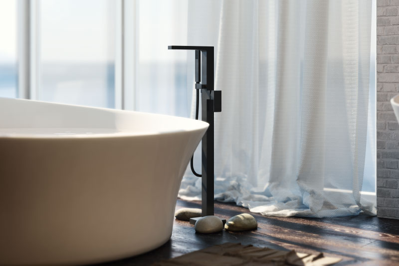 matte black floor mount tub faucet
