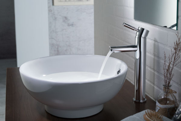 round modern vessel faucet