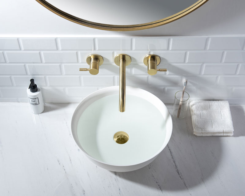 Gold Wall Mount Sink Faucet