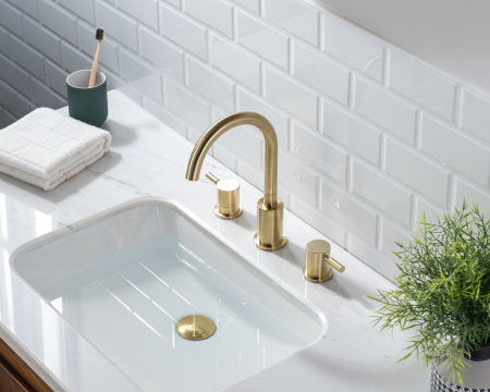 Gold Single Widespread Faucet