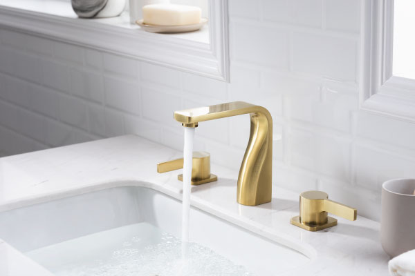 satin brass widespread faucet