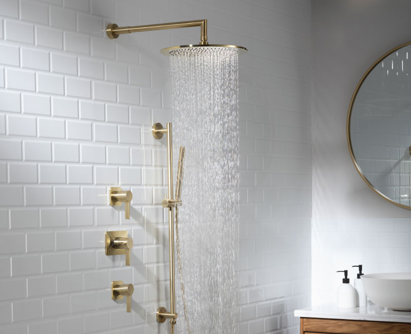gold bathroom shower set