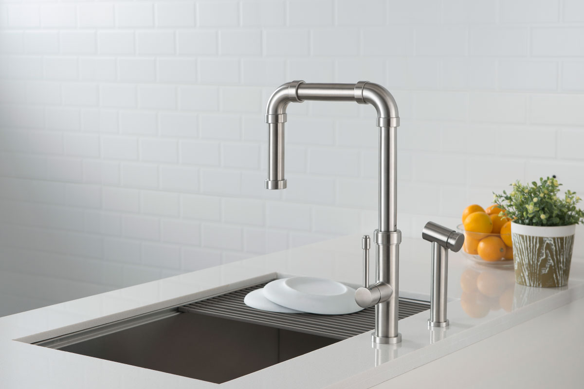 kitchen faucet with side spray