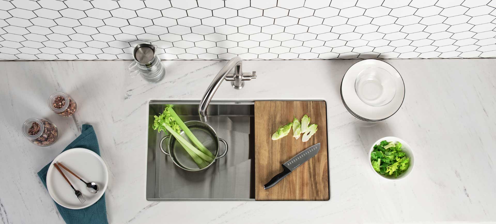 modern kitchen counter top