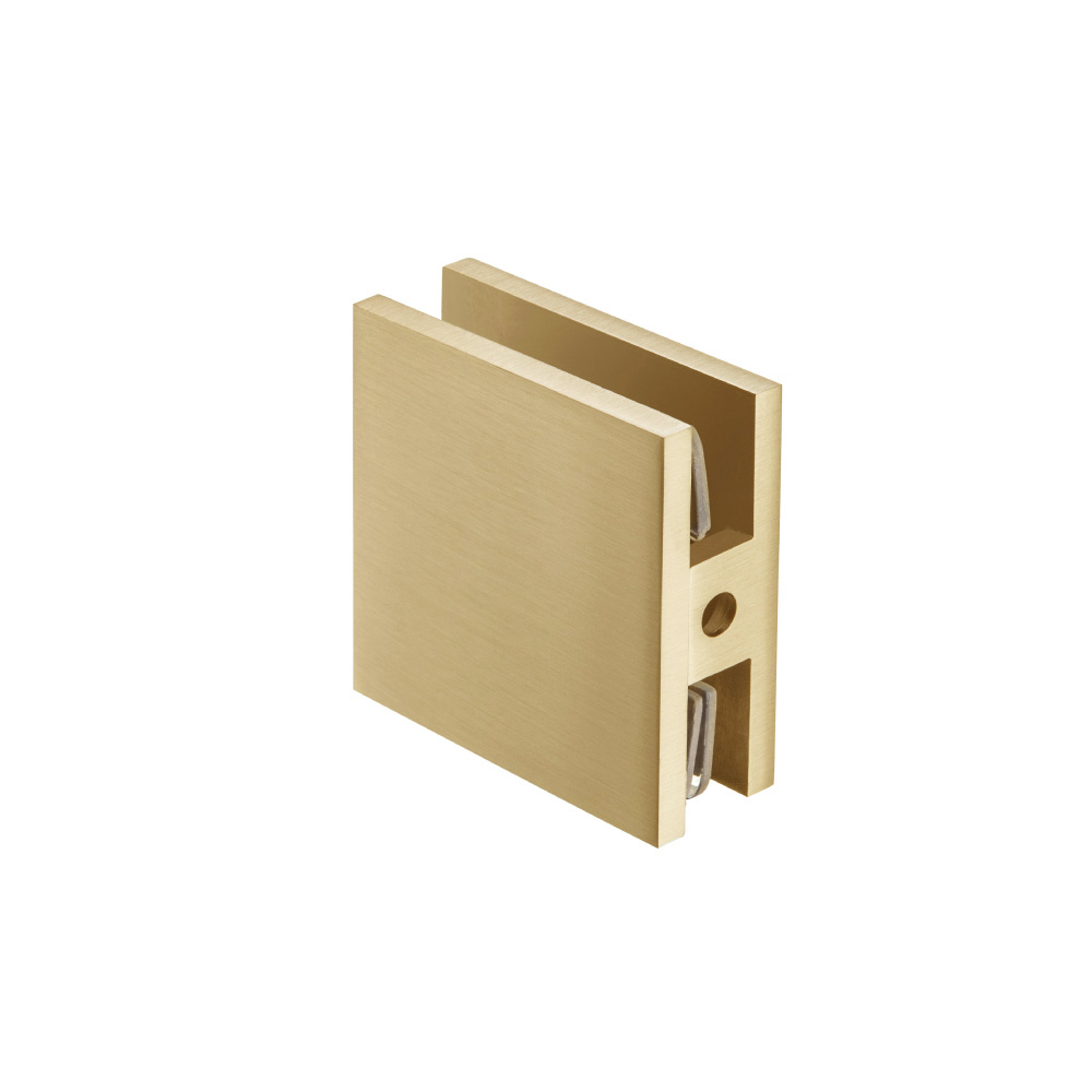 Hole In Glass Center Mount Glass Clamp | Satin Brass PVD