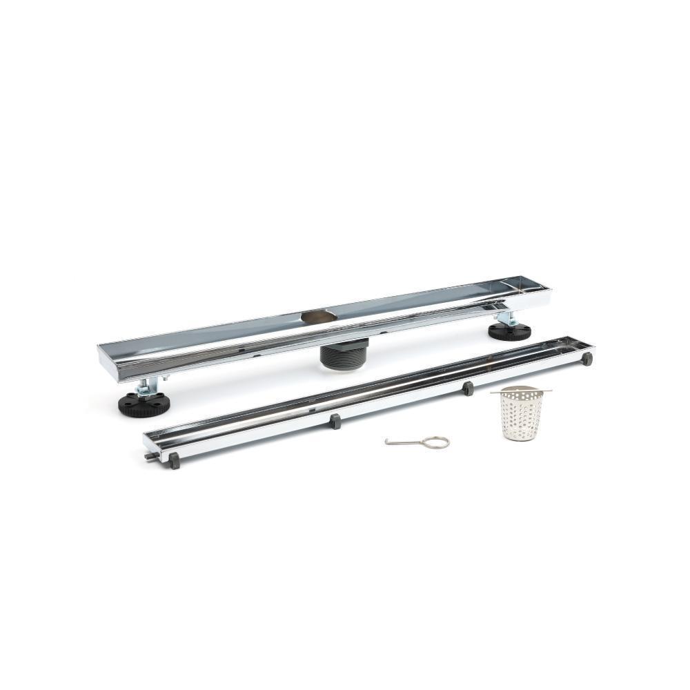 24" Tile Insert Linear Drain with 2" Outlet | Chrome