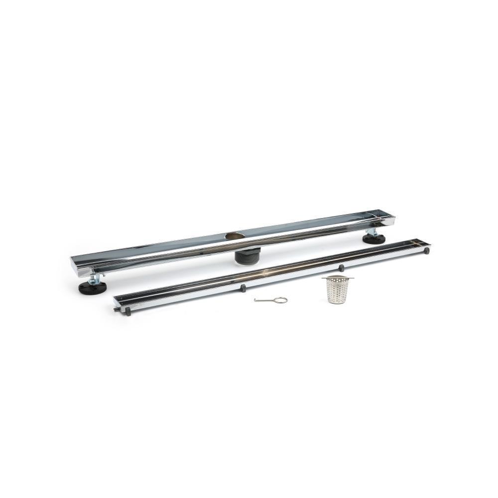 32" Tile Insert Linear Drain with 2" Outlet | Chrome