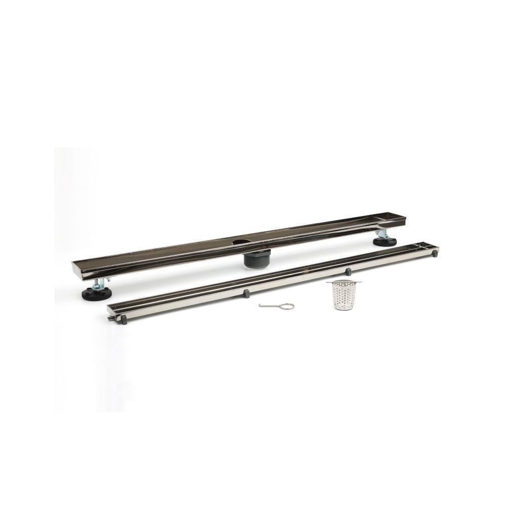 32" Tile Insert Linear Drain with 2" Outlet | Polished Nickel PVD