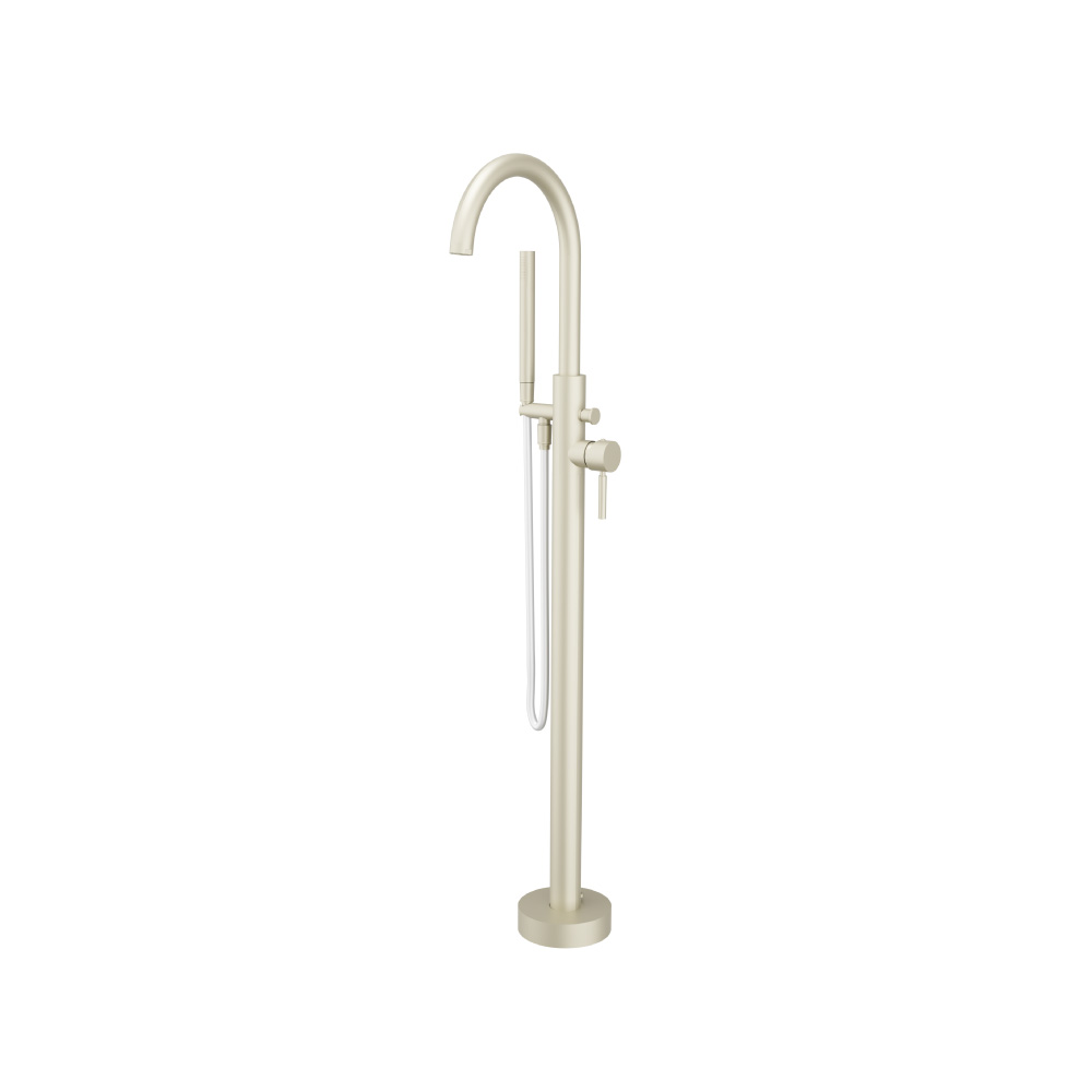 Freestanding Floor Mount Bathtub / Tub Filler With Hand Shower | Light Tan