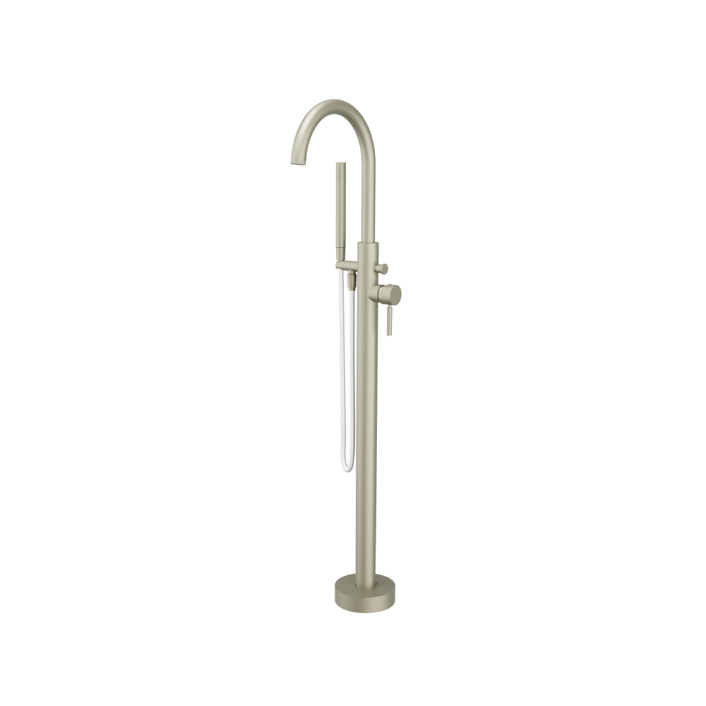 Freestanding Floor Mount Bathtub / Tub Filler With Hand Shower | Light Verde