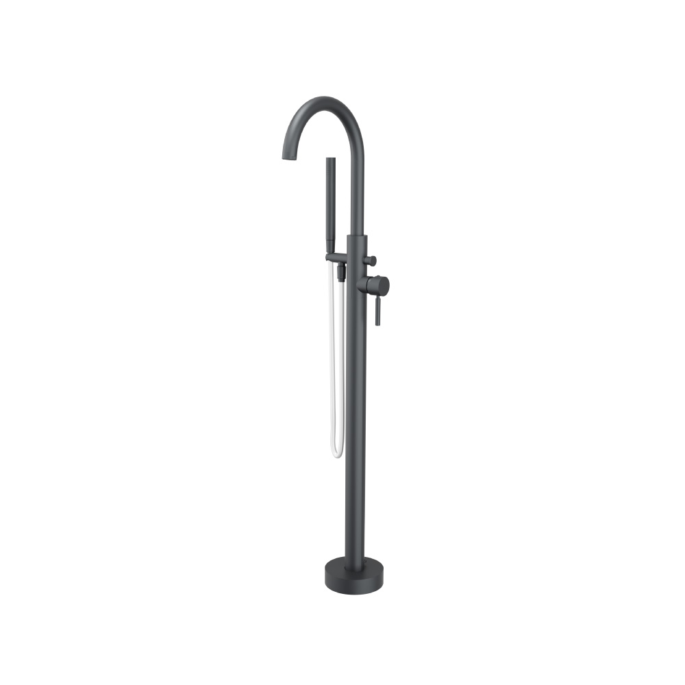 Freestanding Floor Mount Bathtub / Tub Filler With Hand Shower | Rock Grey