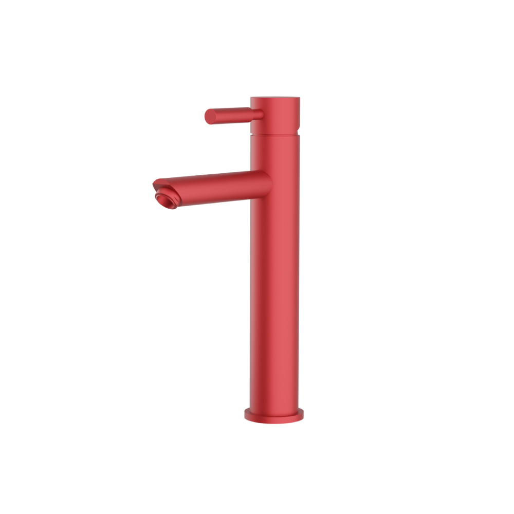 Single Hole Vessel Faucet | Deep Red