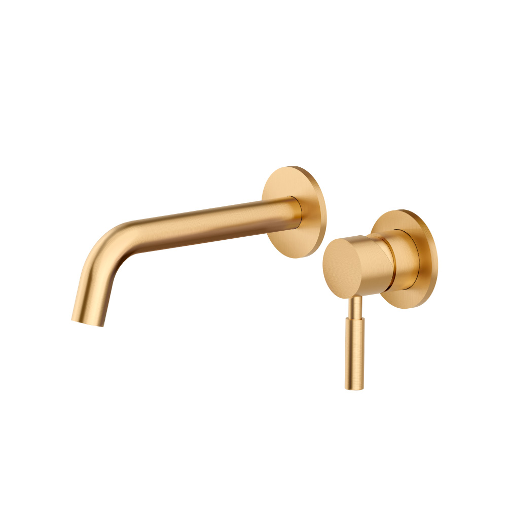 Single Handle Wall Mounted Bathroom Faucet | Brushed Bronze PVD