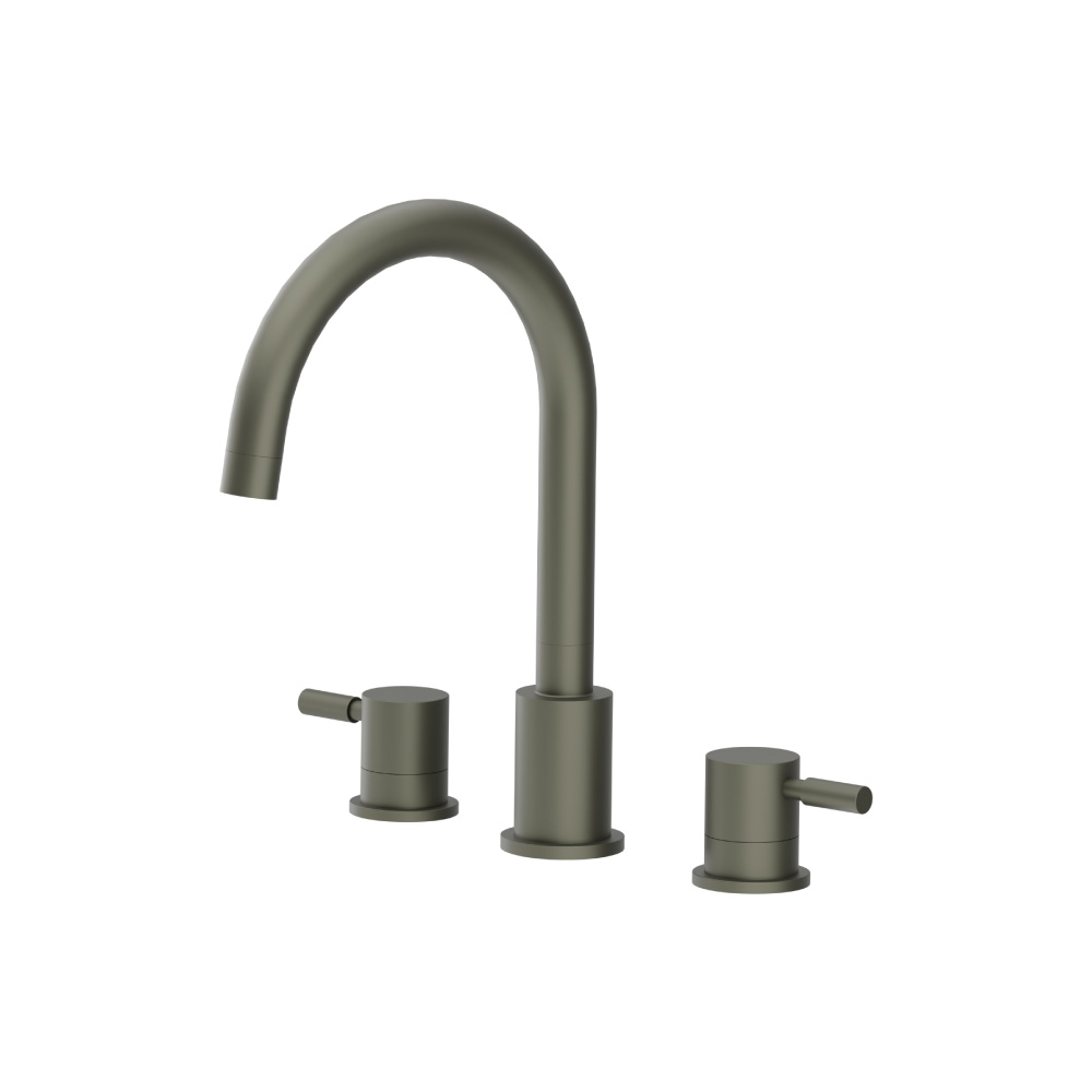 3 Hole Deck Mount Roman Tub Faucet | Gun Metal Grey