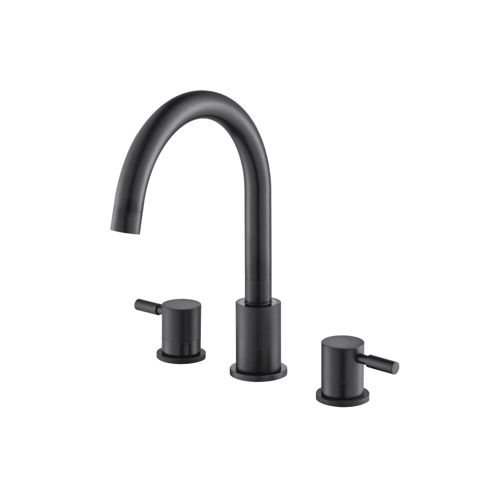 3 Hole Deck Mount Roman Tub Faucet | Matte Black