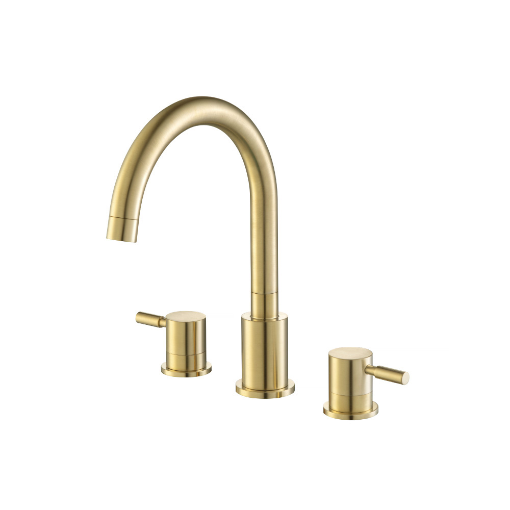 3 Hole Deck Mount Roman Tub Faucet | Satin Brass PVD