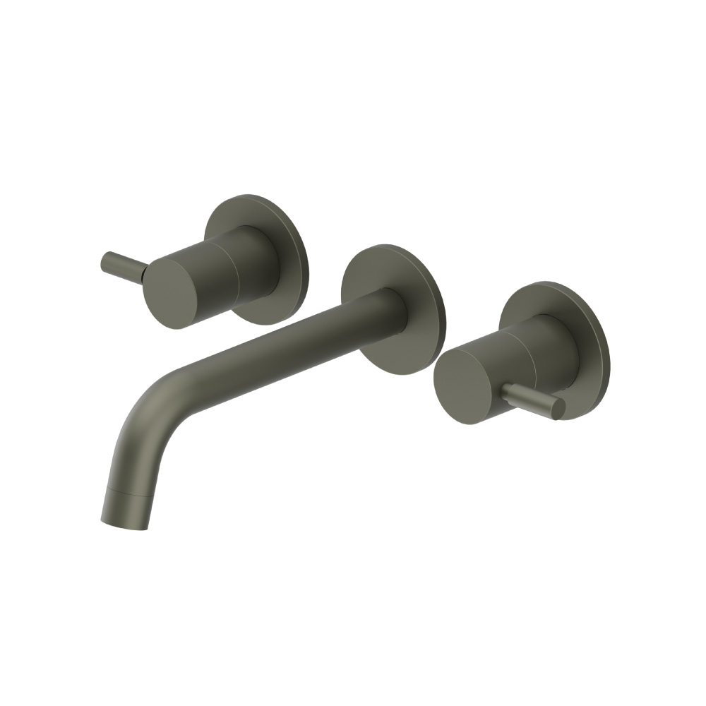 Two Handle Wall Mounted Tub Filler | Gun Metal Grey