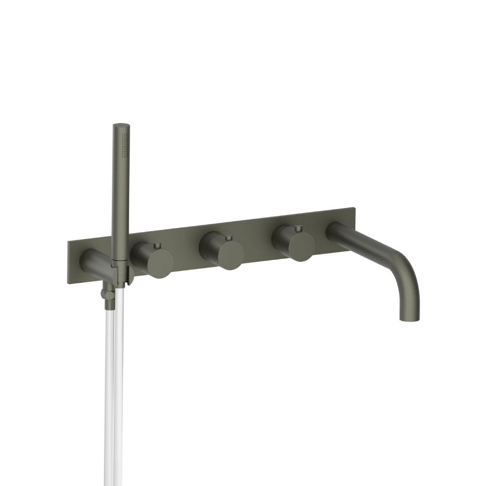 Wall Mount Tub Filler With Hand Shower | Dark Green