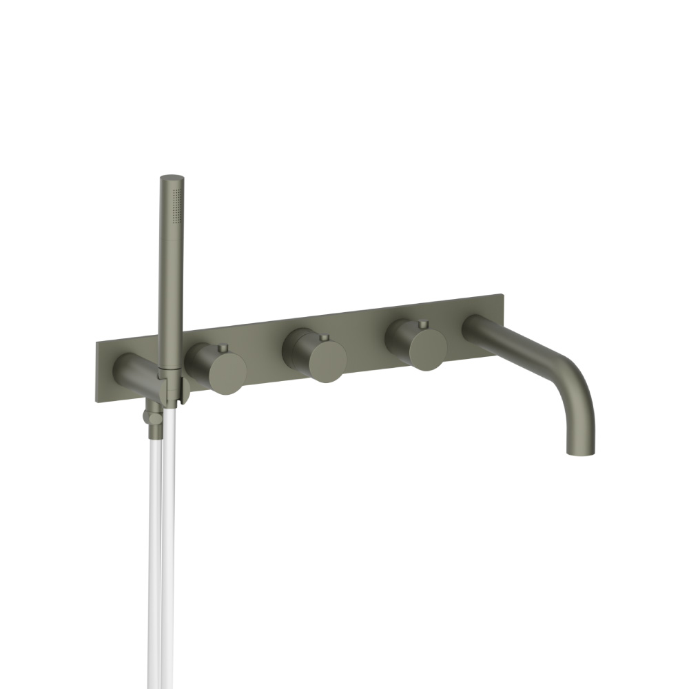 Wall Mount Tub Filler With Hand Shower | Gun Metal Grey