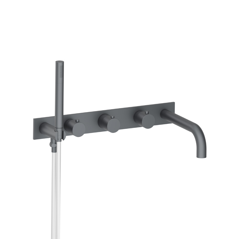 Wall Mount Tub Filler With Hand Shower | Rock Grey