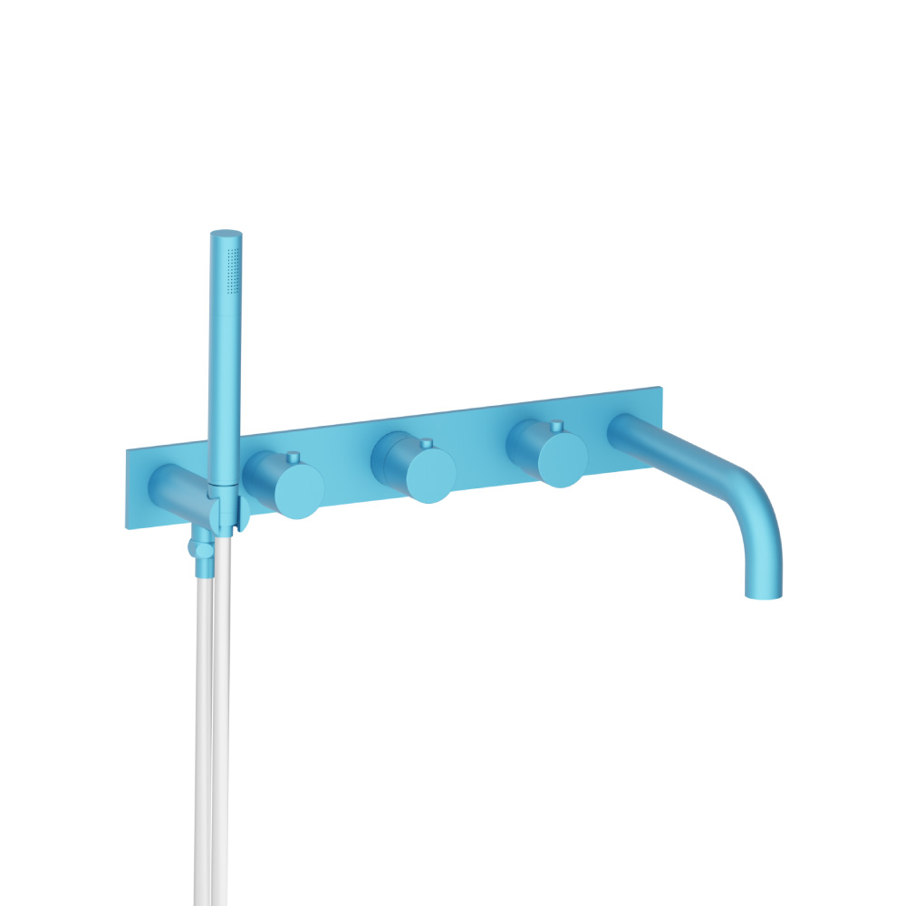 Wall Mount Tub Filler With Hand Shower | Sky Blue