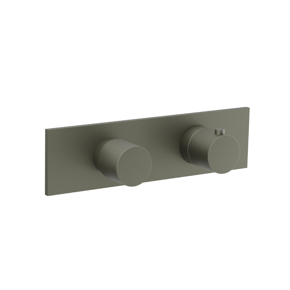 3/4" Horizontal Thermostatic Shower Valve & Trim - 2 Output | Gun Metal Grey