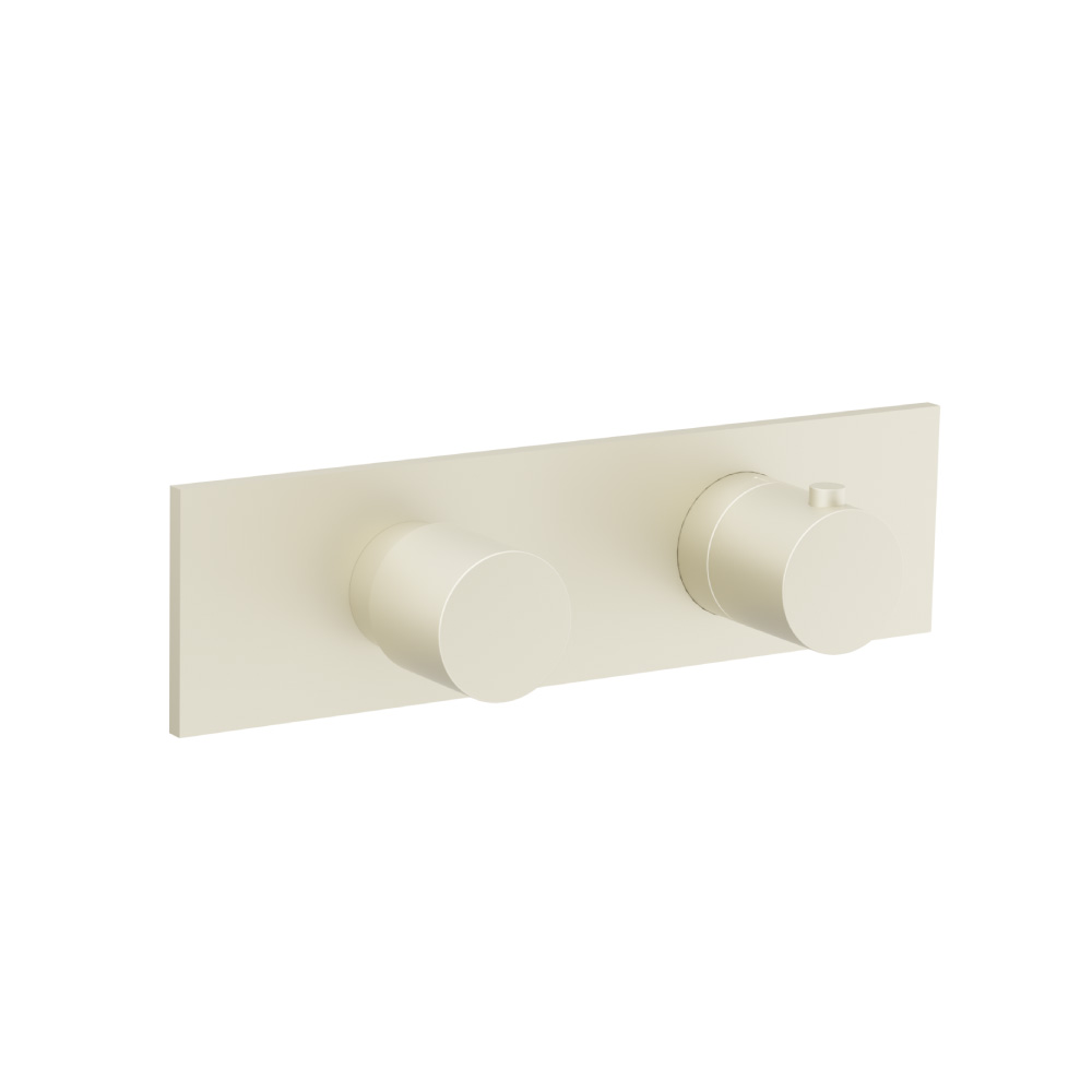 3/4" Horizontal Thermostatic Shower Valve & Trim - 2 Output | Light Tan