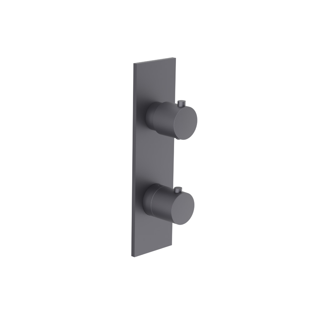 3/4" Horizontal Thermostatic Shower Valve & Trim - 1- Output | Dark Grey