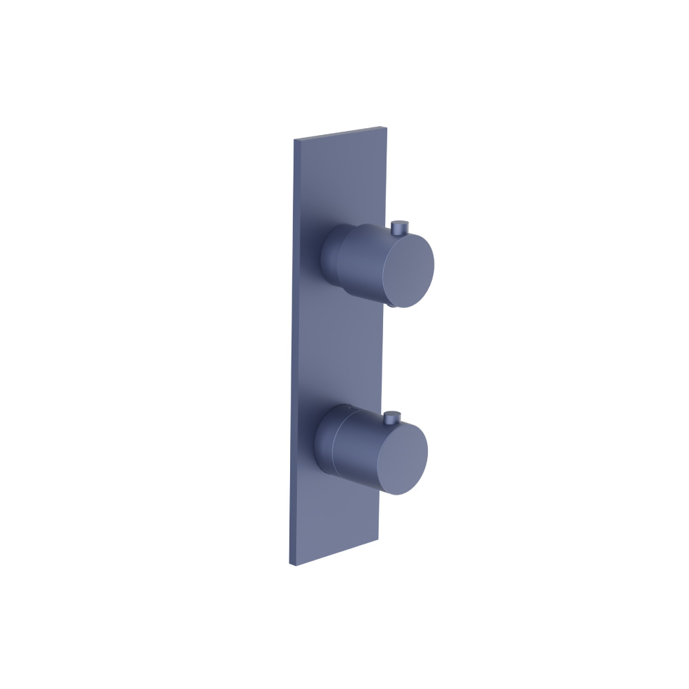 3/4" Horizontal Thermostatic Shower Valve & Trim - 1- Output | Navy Blue