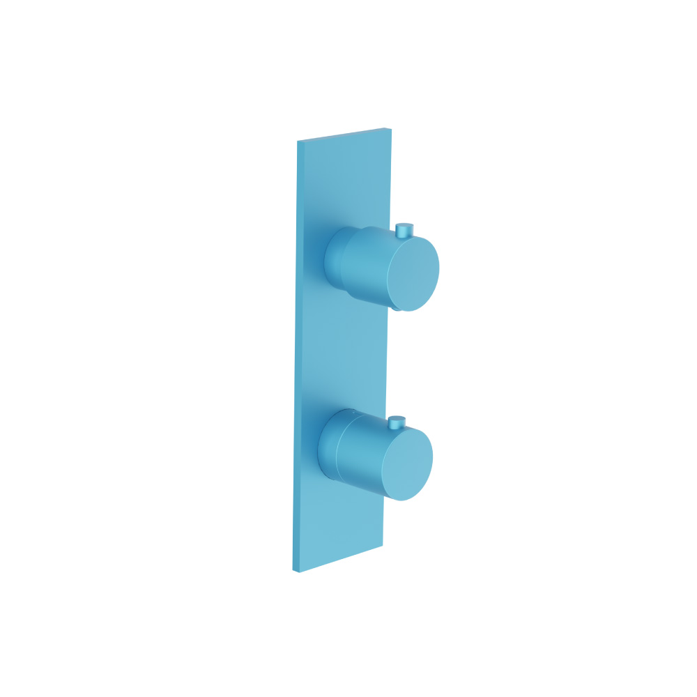 3/4" Thermostatic Shower Valve & Trim  - 3-Output | Sky Blue