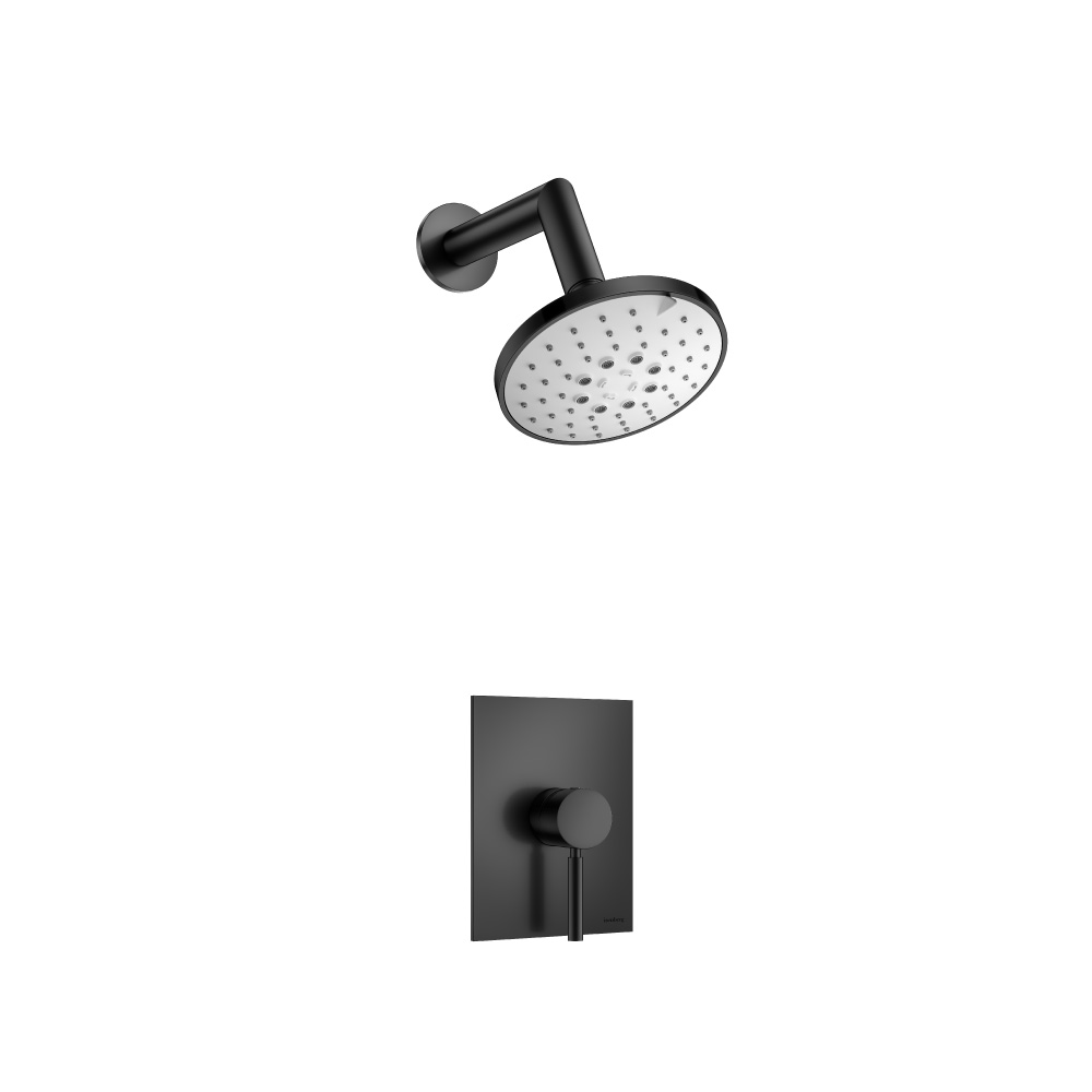 Single Output Shower Set With ABS Shower Head & Arm | Matte Black
