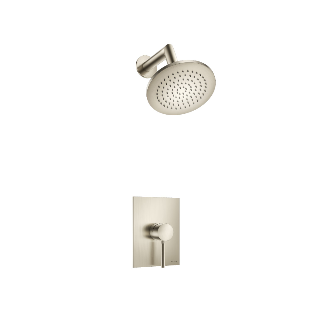 Single Output Shower Set With Brass Shower Head & Arm | Brushed Nickel PVD