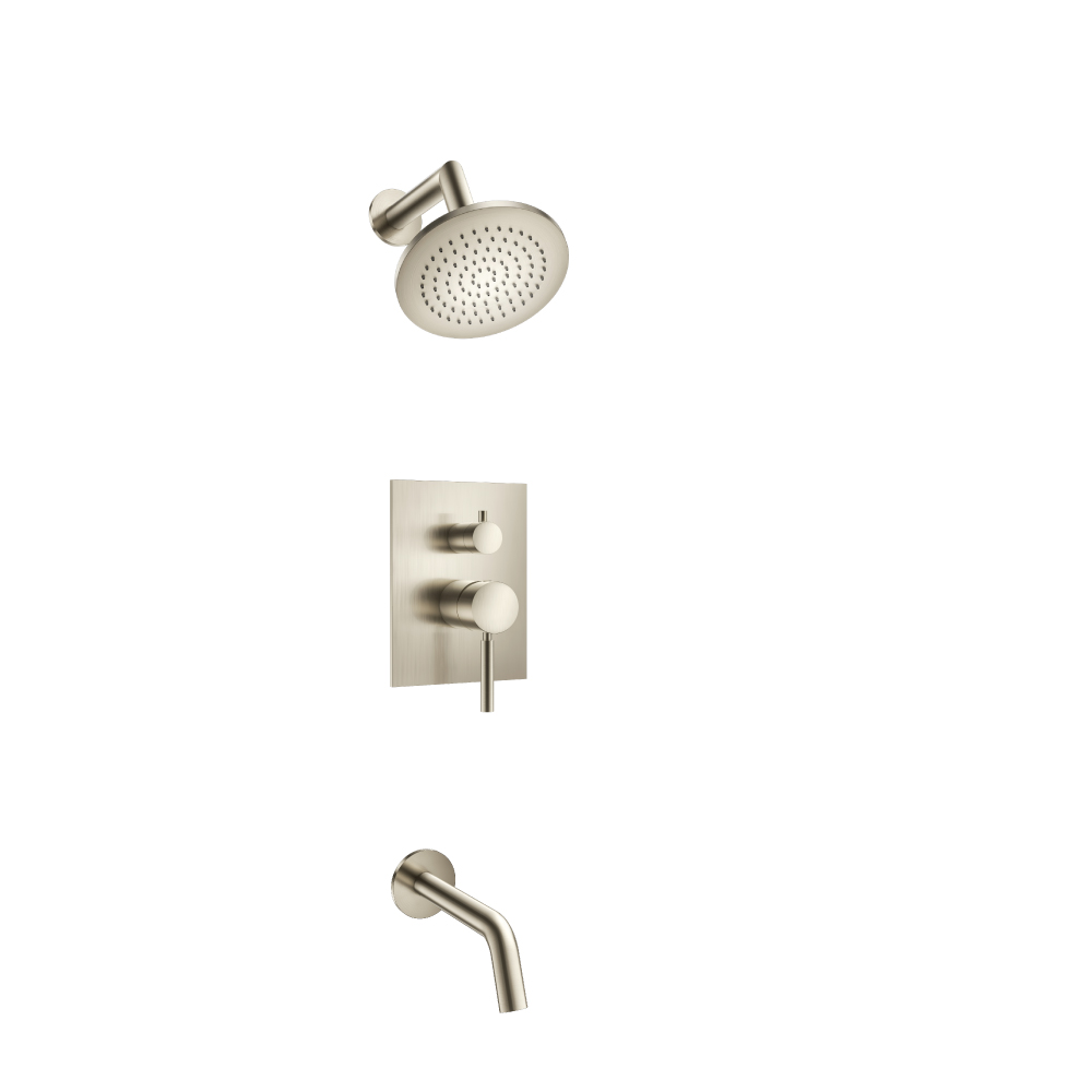 Two Output Shower Set With Shower Head And Tub Spout | Brushed Nickel PVD