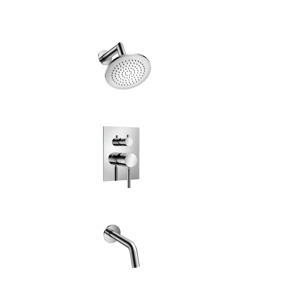 Two Output Shower Set With Shower Head And Tub Spout | Chrome