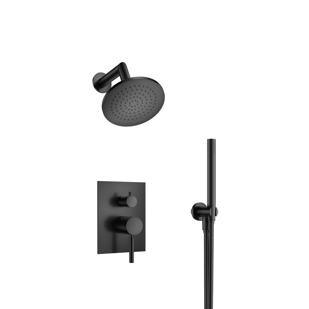 Two Output Shower Set With Shower Head And Hand Held | Matte Black