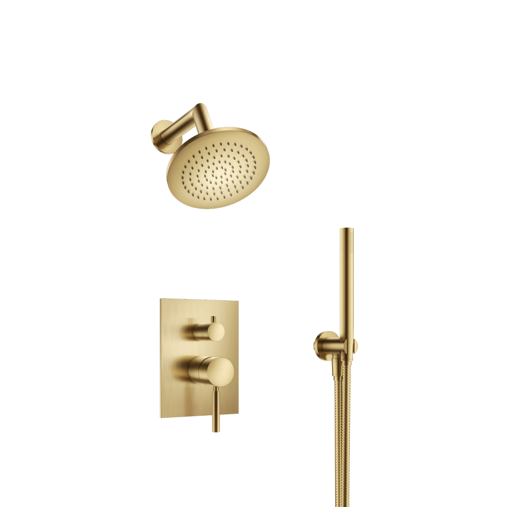 Two Output Shower Set With Shower Head And Hand Held | Satin Brass PVD