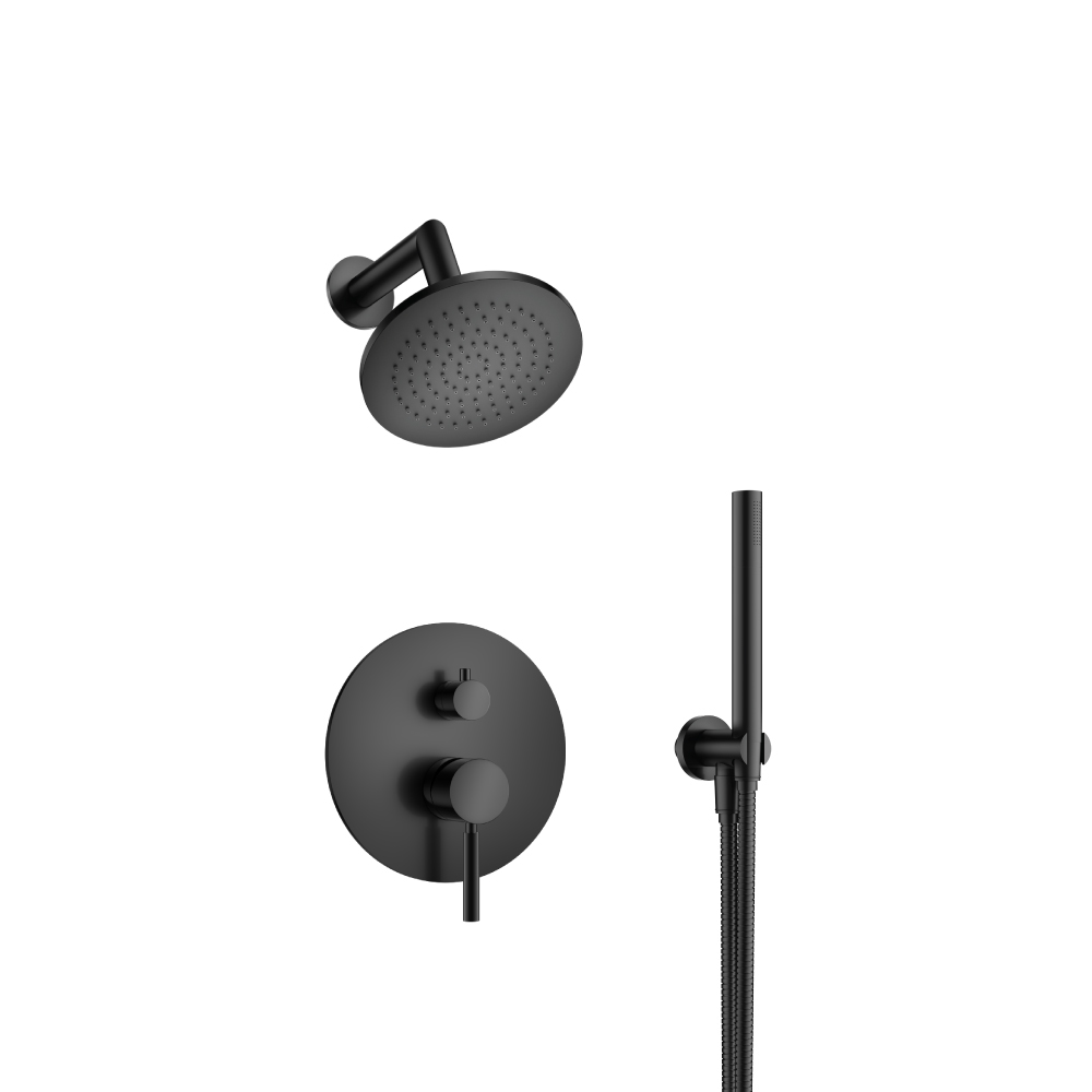 Two Output Shower Set With Shower Head And Hand Held | Matte Black