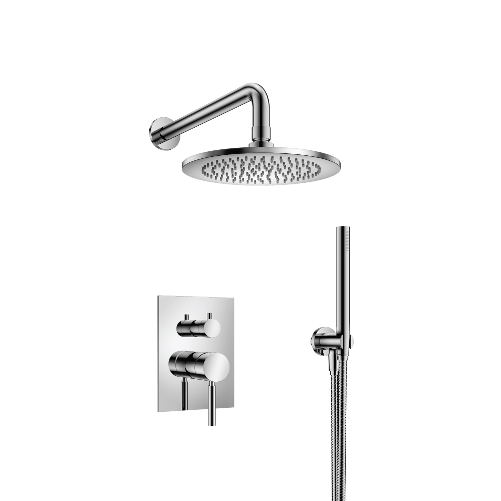 Two Output Shower Set With Shower Head And Hand Held | Chrome